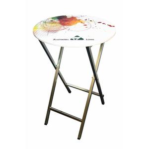 Tavolo Alto Sky, zincato, con piano stampato ø70cm - Product Image 1