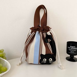 Bolso de Mano con Cordón Tejido con Patrón de Dibujos Animados, Ligero, Duradero, Suave, de Gran Capacidad, para Almacenar el Almuerzo, para <span class=keywords><strong>Mujer</strong></span> - Product Image 5