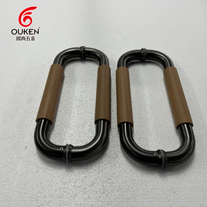 Modern lüks otel banyo katı ahşap kolu banyo duş cam kapi kolu ahşap tasarım giriş - Product Image 4