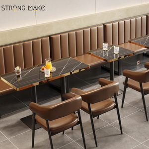 Tùy chỉnh thương mại cafe bàn ghế và thiết lập hiện đại 2 chỗ ngồi sofa nhà hàng Bistro nhà hàng gian hàng chỗ ngồi cho khách sạn sang trọng - Product Image 4