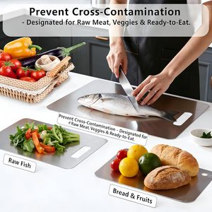 Planche à découper double face en titane pur, de qualité alimentaire, anti-germes, personnalisable en gros pour la cuisine - Product Image 1