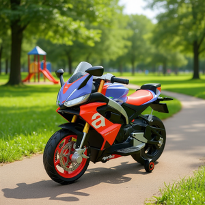 มอเตอร์ไซค์ไฟฟ้าเด็ก Aprilia รุ่นพลาสติก 12V 3.5Ah พร้อมไฟ USB MP3 สำหรับเด็กอายุ 3-8 ปี - Product Image 2