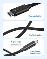 Cable Thunderbolt 4 SYONG, Transferencia de Datos de 40 Gbps, Suministro de Energía de 240 W, Cable USB-C 4.0 8K 60Hz con Trenzado de Nailon para PC y iPad