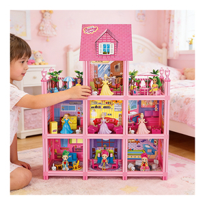Casa de Muñecas de Lujo para Niñas con Piscina, Tobogán, Ascensor, Balcón, Dormitorio y Muebles, Juego de Imitación, Regalo para Niñas - Product Image 2
