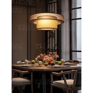Handmade Chinese Style Round Pendant <b>Light</b> E27 Switch Control For <b>Dining</b> Room Tea House Hotel Chandeliers - Product Image 1