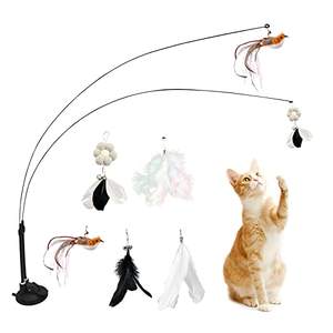 Petdom Interactive Interactive Abnehmbares Katzen spielzeug Katzen feder spielzeug mit Super Saugnapf <span class=keywords><strong>Cat</strong></span> <span class=keywords><strong>Teaser</strong></span> <span class=keywords><strong>Wand</strong></span> - Product Image 1