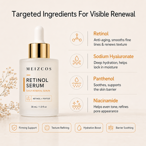 Suero Facial de Retinol de Marca Privada OEM de 30 ml, Antienvejecimiento, Antiarrugas, Reafirmante, Péptido, Ácido Hialurónico, Hidratante, Suero Nocturno para la Piel - Product Image 3