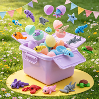 Set de Huevos Sorpresa con Figuras Articuladas de Animales Marinos Impresas en 3D, Mini Kit de Juguetes de Criaturas Oceánicas para Niños, Recuerdo de Fiesta, 24 Piezas