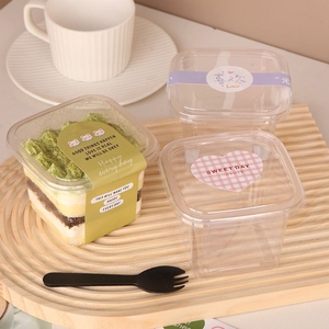 Venta al por Mayor Caja Cuadrada Transparente de Plástico PET de 400 ml <span class=keywords><strong>para</strong></span> Pasteles, Postres, Pudin de <span class=keywords><strong>Frutas</strong></span>, Helados y Mousses - Product Image 5