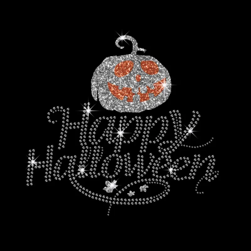 Halloween Ngày Pha Lê Rhinestone Motif Cho Dresses Bạc Long Lanh Sắt Trên Chuyển Cho Quần Áo