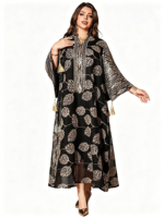 Robe musulmane brodée de sequins 2026, grande taille, style européen et américain, pour femmes, haute qualité, pour Ramadan et l'Aïd al-Fitr