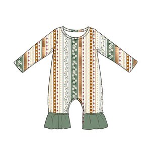 Combinaison à manches longues pour bébé et enfant, motif fleurs et carreaux, vente en gros, LR3024 - Product Image 6