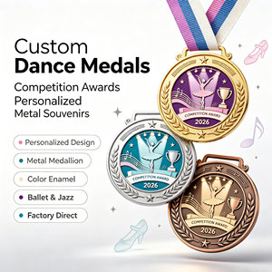 Médailles de danse personnalisées, récompenses de compétition, souvenirs métalliques personnalisés, médailles d'attribution pour les écoles de ballet et de jazz, fabrication professionnelle - Product Image 2