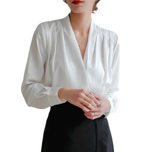 <span class=keywords><strong>Camisa</strong></span> <span class=keywords><strong>Blanca</strong></span> <span class=keywords><strong>de</strong></span> Primavera 2026 al por Mayor, <span class=keywords><strong>Camisa</strong></span> <span class=keywords><strong>de</strong></span> Manga Larga para Mujer, Diseño Francés, Estilo Retro, Top <span class=keywords><strong>de</strong></span> Seda, <span class=keywords><strong>Camisa</strong></span> Profesional <span class=keywords><strong>de</strong></span> Satén - Product Image 5