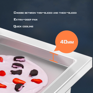 Máquina Comercial de Yogur Frito para Carro de Comida Móvil, Doble Sartén, Gran Capacidad, Enfriamiento Rápido, para Smoothies de Queso y Helado, Equipo Comercial - Product Image 4