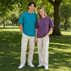 T-shirt <span class=keywords><strong>Homme</strong></span> Oversize de Luxe en Coton Lourd 210 GSM, Coupe Boxy Épaules Tombantes, Style Streetwear, Logo Personnalisé, Vierge - Product Image 3