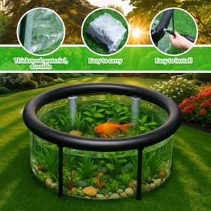 1 X 팝업 인플레이터블 어항 27.6 X 11.8 인치 대용량 어항 PVC 휴대용 실내외 수족관 - Product Image 5