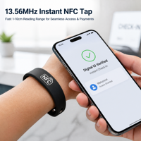 Bracelet en silicone NFC réglable, réutilisable et étanche, NTAG213 13,56 MHz RFID ISO SIKA SK20005, mini-étiquette pour contrôle d'accès en hôtel