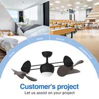 Ventilateur de plafond noir à double tête de 40 pouces avec lumière, télécommande, moteur réversible, ventilateur de plafond silencieux avec lampe pour salon et chambre à coucher