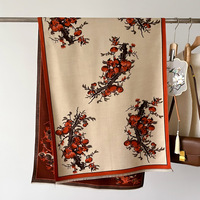 Nouvelle Arrivée De Luxe Conception Fleur Double Face Imprimé Cachemire Écharpe Longue Épaisse Pashmina Châle Hiver Chaud Coton Voile Écharpe