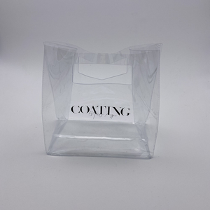 Bolsa de cosméticos con cremallera de plástico PVC, transparente, reciclable, con mango, promoción de lavado - Product Image 5