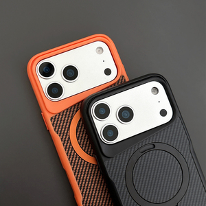 NUEVO Soporte Plegable Desert Gold de <span class=keywords><strong>Fibra</strong></span> de Carbono, Funda Magnética Rígida para iPhone 17 16 15 14 13 12 Pro Max Air - Product Image 3