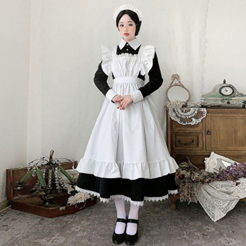 Women Outfit Long Maid Cosplay Costume Lolita Dress With Apron Cute Anime Dresses Lace Cafe Uniform Black Party| Alibaba.com Women Outfit Long Maid Cosplay Costume Lolita Dress With Apron Cute Anime Dresses Lace Cafe Uniform Black Party| Alibaba.com