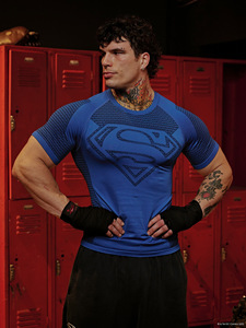 King Mcgreen Star Nuova T-shirt Sportiva da <span class=keywords><strong>Uomo</strong></span> ad Asciugatura Rapida, <span class=keywords><strong>Abbigliamento</strong></span> <span class=keywords><strong>Fitness</strong></span>, Maglietta Aderente a Maniche Corte per Allenamento - Product Image 4