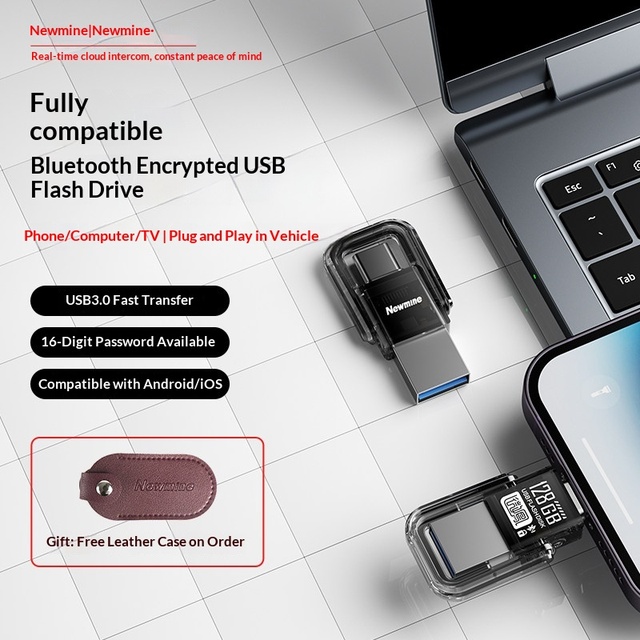 VIEFONG VU01 64GB Highly Encryption USB Flash Drive Dual Interface Large Capacity Data Protector Security Guard SAFETY GUARD