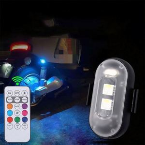 Lumière stroboscopique LED avant pour voiture, moto, vélo, noire, batterie rechargeable par USB, plastique, étanche, télécommande sans fil - Product Image 1