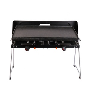 Draagbare Vouwen Twee Brander Winddicht Gasfornuis En Een Bakplaat <span class=keywords><strong>Set</strong></span> - Product Image 4