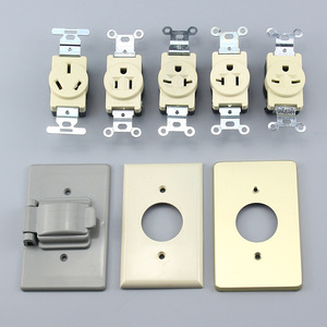 <span class=keywords><strong>Prise</strong></span> murale américaine 3 broches 15A 125V en cuivre et matériau <span class=keywords><strong>PC</strong></span>, prises électriques 2 sorties, amélioration de l'habitat - Product Image 3