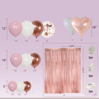 Ensemble de chaînes de ballons en forme de cœur blanc et or rose pour la décoration de fête d'anniversaire