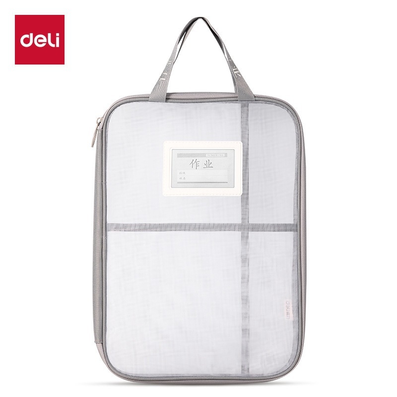 Sac zippé en maille en forme de U PP133 A4 - Travail gris
