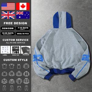 Sweat à capuche Kingsen pour homme, style Hip Hop, en polaire, brodé, imprimé numérique personnalisé, colorblock, coupe oversize, anti-rétrécissement, respirant - Product Image 2
