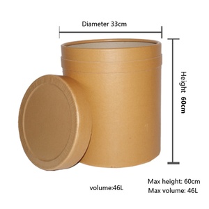 Sealed Moisture-proof 46L Food Grade Eco-Friendly Kraft Paper Cardboard Bucket with Lid - Product Image 2