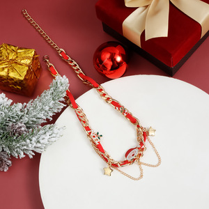 ** Conjunto festivo de joyería de muñeco de nieve, collar de Navidad, pulsera, Gargantilla para mujer, fiesta de vacaciones, <span class=keywords><strong>intercambio</strong></span> de regalos y vacaciones de invierno - Product Image 2