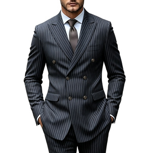 Trajes para Hombre de Tacto Suave, Corte Italiano, Sofisticados para Cenas de Aniversario, Citas Nocturnas, Conjunto de Vestir Formal Listo para Usar - Product Image 1