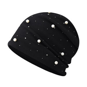 European American K Pearl Chapeau d'hiver coupe-vent <span class=keywords><strong>super</strong></span> doux pour femme avec boule d'acier Accessoire de saison d'automne - Product Image 1