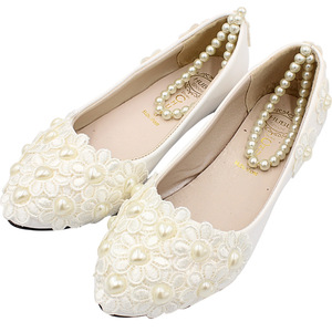 S3539F di alta qualità nuova cavigliera bianca decorativa piatta di grandi dimensioni in pizzo da sposa da donna - Product Image 5