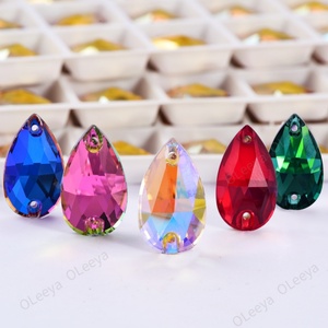 Oleeya Factory Wholesale Teardrop 5A Glass Droplet <b>Crystal</b> AB Sew on Rhinestones for Dresses - Product Image 3