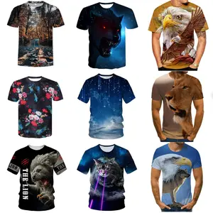 Herren T-Shirt gemustert Tiger Tier Rundhals ausschnitt Kurzarm Casual Daily Tops Grundlegende Grafik T-Shirts T-Shirts für Männer