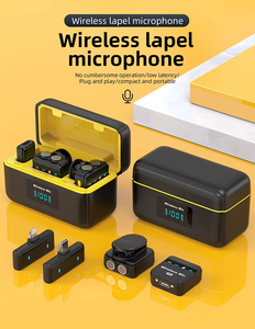 Double microphone de Lavalier <span class=keywords><strong>sans</strong></span> <span class=keywords><strong>fil</strong></span> 2.4G pour l'extérieur, la réduction du bruit de la radio du téléphone portable pour la conférence. - Product Image 6