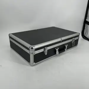 DPE061 Manufacturer customized size Black Hard portable aluminum Safe display tool carrying case with Internal partition