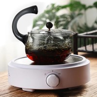 Tetera de Vidrio Borosilicato KELIN de 500ml, Color Gris Humo, Resistente al Calor, Diseño Minimalista con Asa Lateral, para Té Suelto, Venta al Por Mayor