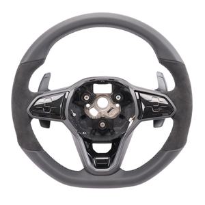 Volante Deportivo de Cuero Alcantara sin Botones para Volkswagen VW Mark <span class=keywords><strong>8</strong></span> R <span class=keywords><strong>Golf</strong></span> MK8 GTI <span class=keywords><strong>GTD</strong></span> - Product Image 1