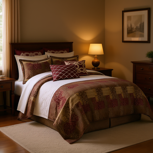 DB 100% Egyptian Cotton <b>Comforter</b> <b>Set</b> 4 Piece Brown Floral Woven for Home Hotel Wedding Use Super King - Product Image 2