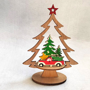 Adornos Navideños de Madera Personalizados para Mesa, Centro de Mesa con Muñeco de Nieve, Reno y Santa Claus, Adornos Navideños de Madera sin Acabado - Product Image 5