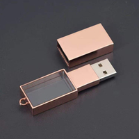 Glazen Usb Geheugen Flash Pen Drive Custom Fotografie Valentijn Cadeau Elegante Doos