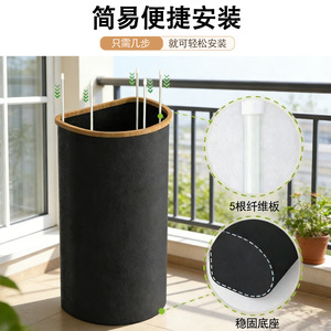 Poubelle de recyclage en tissu de bambou Qiyang avec couvercle et sac intérieur amovible pour le rangement à domicile - Product Image 3